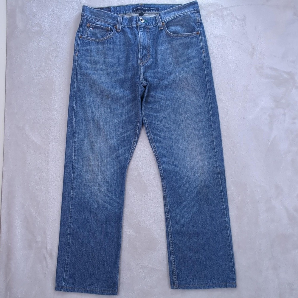 Tommy‎ Hilfiger Jeans Mens 34x30 Classic Fit Blue Medium Wash Straight Denim
